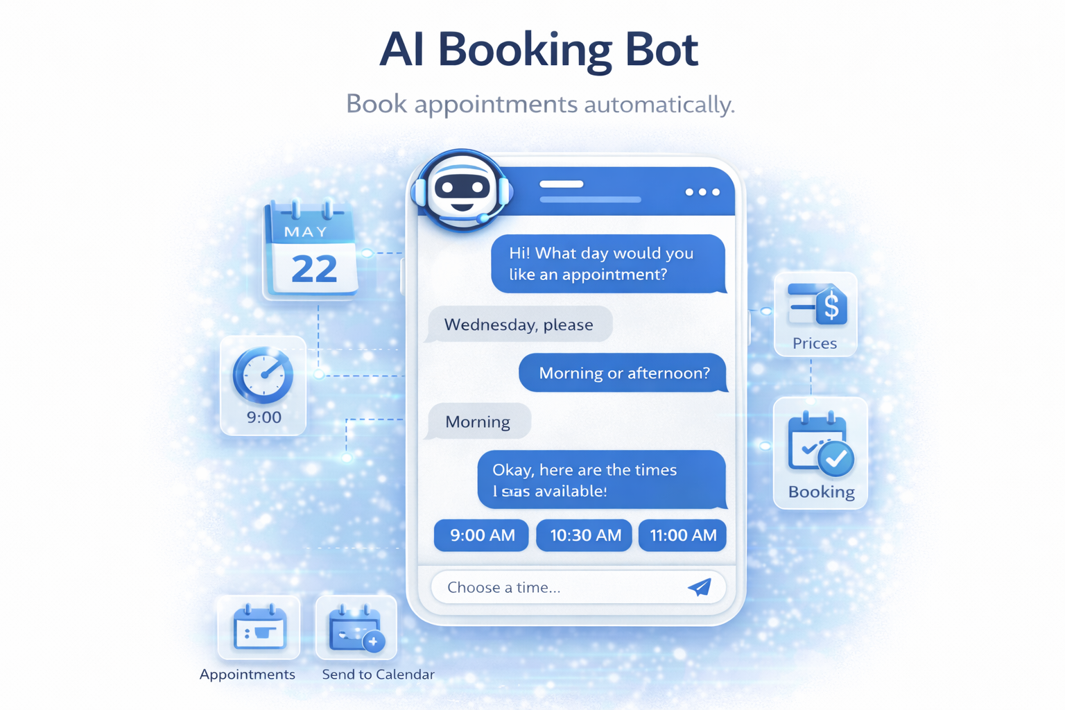 AI booking bot example