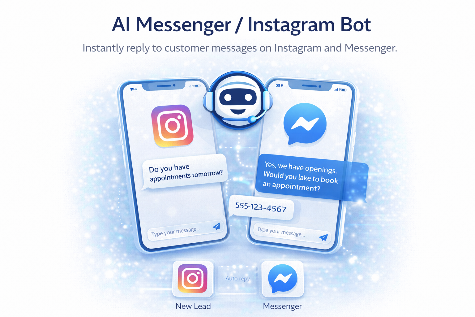 AI Messenger and Instagram bot example