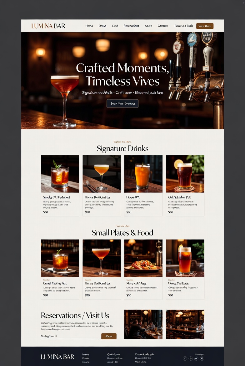 Food & Drink website template example 2