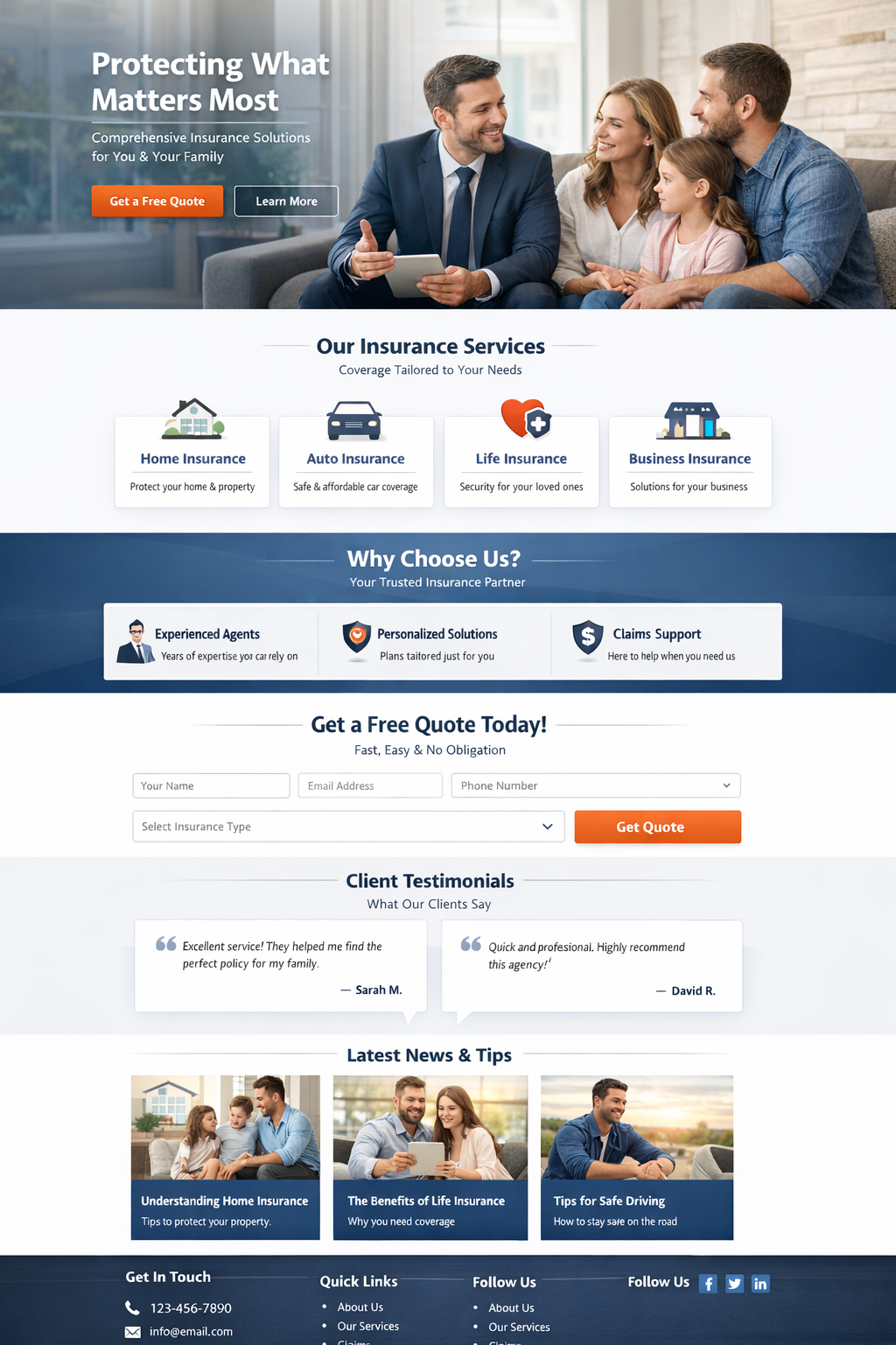 Professional Services website template example 2