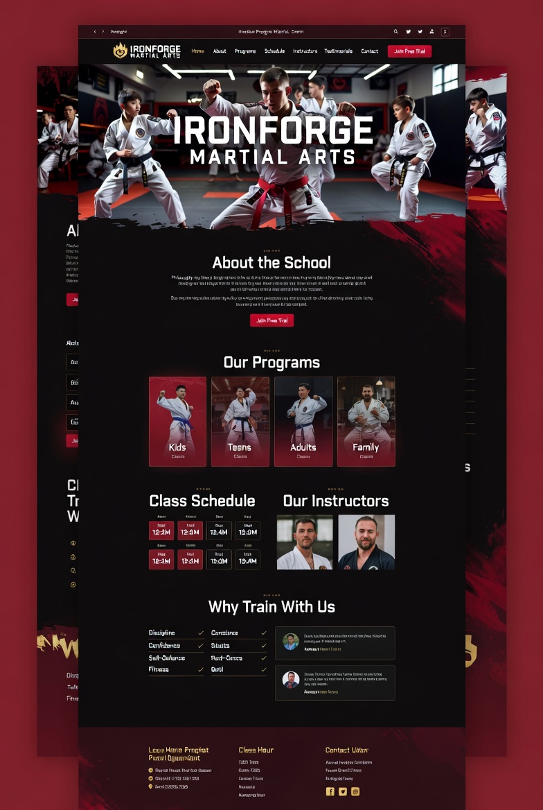 Fitness & Sports website template example 1