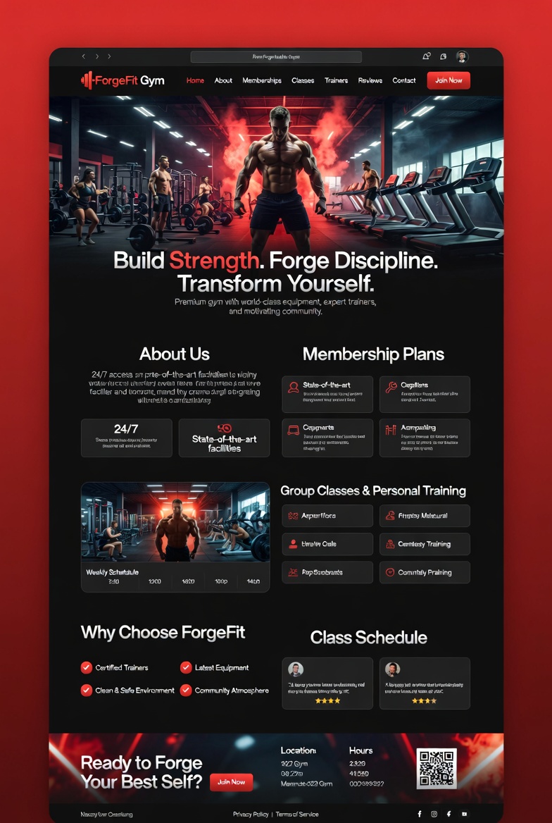 Fitness & Sports website template example 2